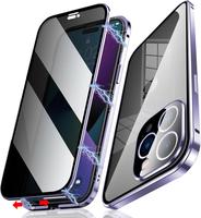 [FREE!SHIP] For iPhone 16 15 Pro Max 14 13 New Design Anti Peeping Anti Spy Case 360 Degree Front Privacy Tempered Glass + PC...
