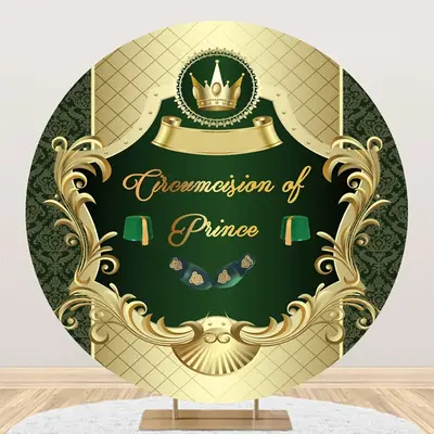 Green Gold Circumcision De Prince Round Backdrop
