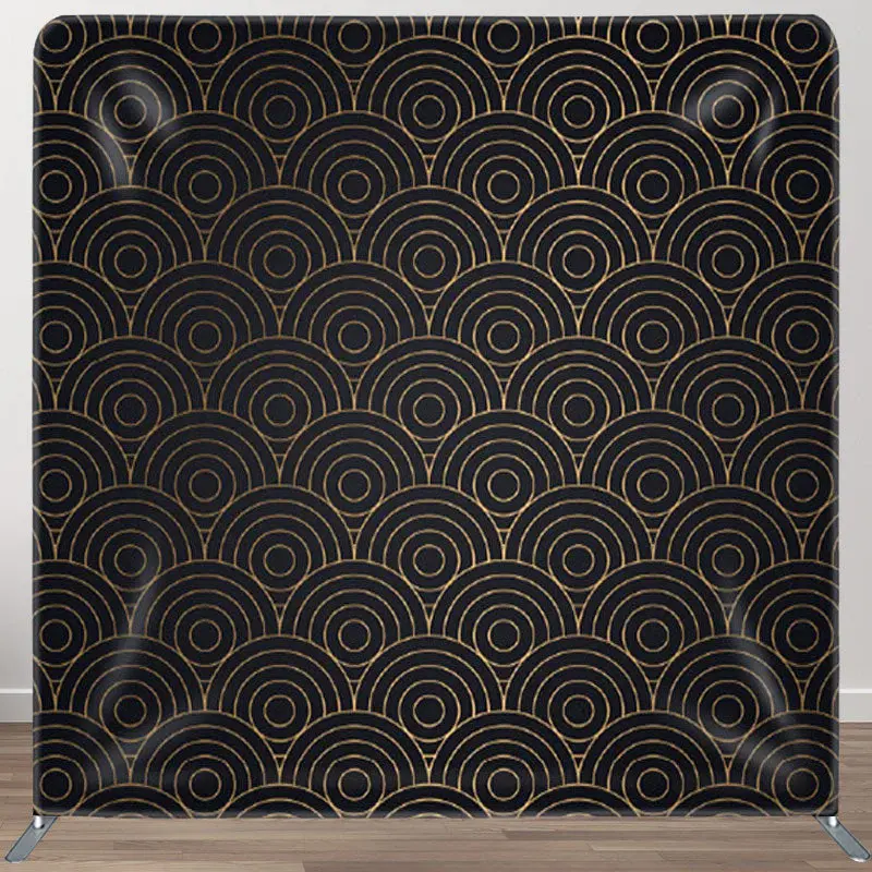 Aperturee Gold Art Classic Swirl Pattern Backdrop Cover For Party - Aperturee