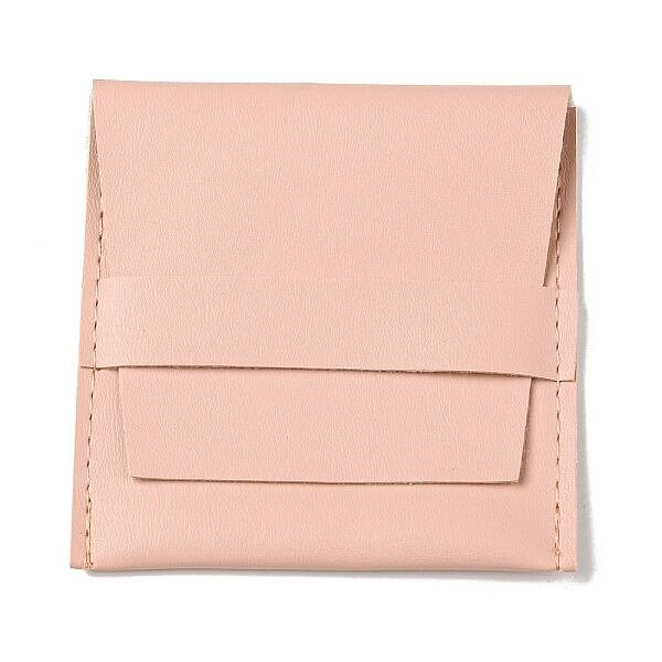 Square PU Leather Jewelry Flip Pouches
