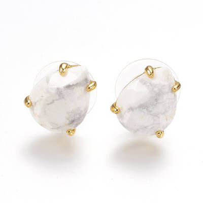 Natural Howlite Stud Earrings