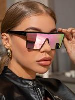 Unisex Vintage Tinted Lens Glasses, Trendy Casual Flat Top Frame Glasses for Everyday Use, Fashion Accessories for Outdoor Ac...