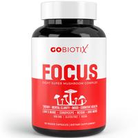 GoBiotix Focus Mushroom Complex – Nootropic Brain Booster with Lion’s Mane, Reishi, Chaga, Cordyceps & More – Boost Mem...