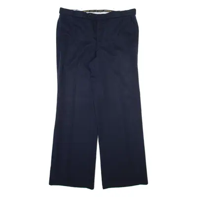 HERREN GLOBUS Mens Trousers Blue Regular Straight Wool W34 L30