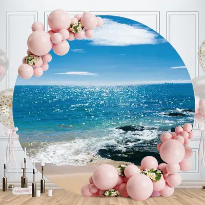Round Fish And Coral In The Sea Circle Backdrop - Aperturee
