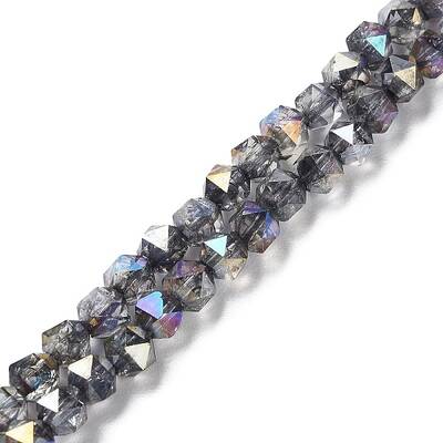 Transparent Electroplate Glass Beads Strands