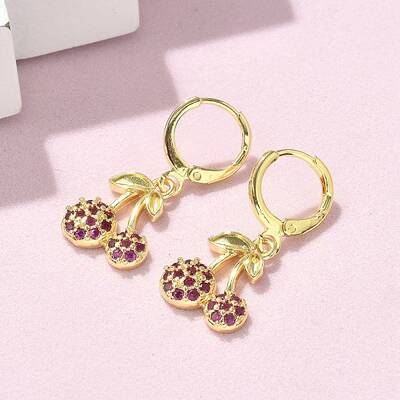 Brass Micro Pave Clear Cubic Zirconia Stud Earrings