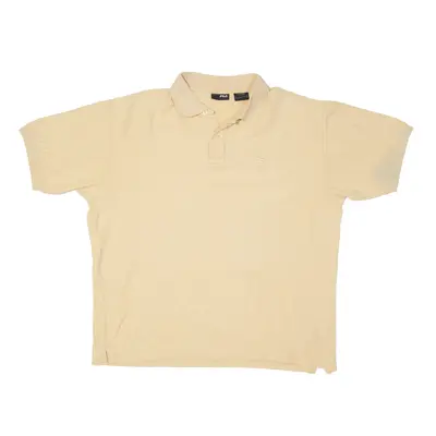 FILA Polo Shirt Cream Short Sleeve Mens L