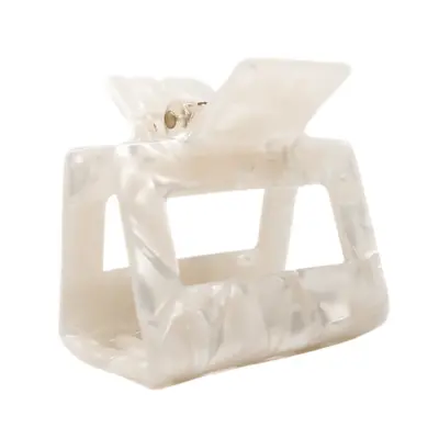 Lotta curls Hair Clip, White Marble