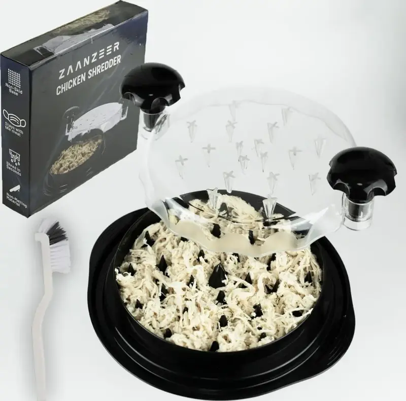 Chicken Shredder 9 Inches, Chicken Breast Shredder Tool, Cooked Meat Shredder With Clear Lid, Ergonomic Design, Auti-slip, Ea...