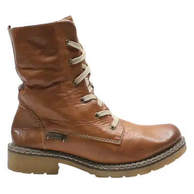 RIEKER Lace-Up Boots Brown Leather Womens UK 7