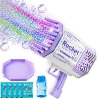 Bubble Machine with 69 Holes and Colorful Lights Bubble Maker Machine