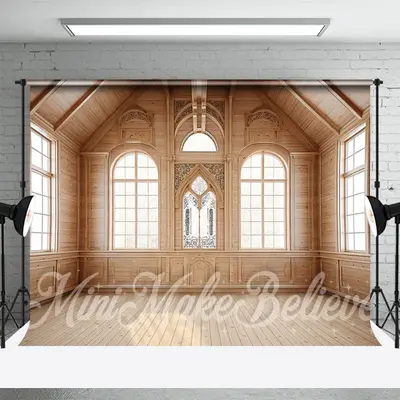 Wooden House With Floor Interior Photography Backdrop - Aperturee