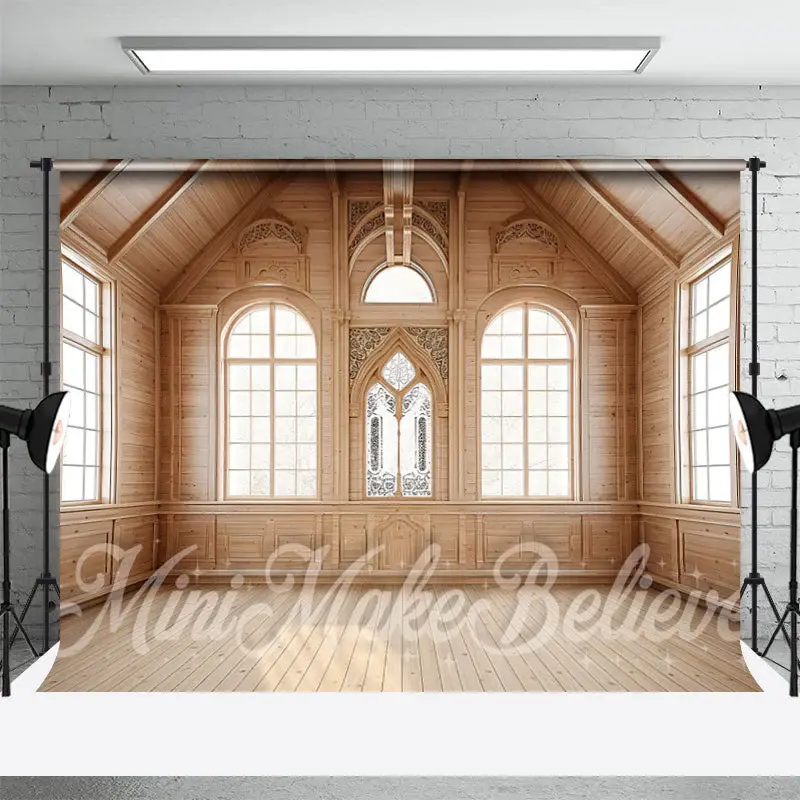 Wooden House With Floor Interior Photography Backdrop - Aperturee