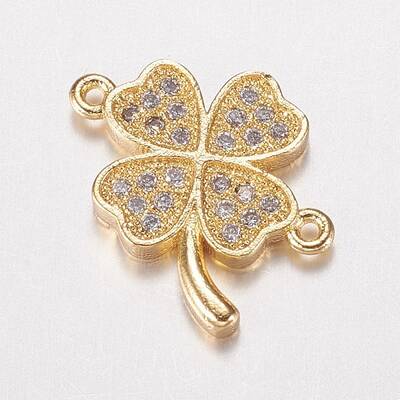 Brass Micro Pave Cubic Zirconia Links