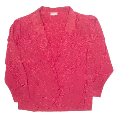 SOMMERMANN Womens Blouse Red V-Neck Long Sleeve 80s S