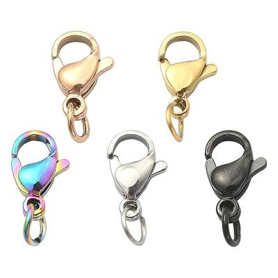 5Pcs 5 Colors 304 Stainless Steel Lobster Claw Clasps