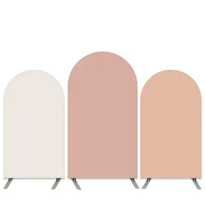 Aperturee Pure Pink Khaki Double Side Birthday Arch Backdrop Kit | Custom Arched Wall Covers | Custom Chiara Arched Covers | ...