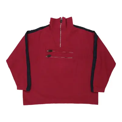 High Spirit 1/4 Zip - 2XL Red Cotton Blend