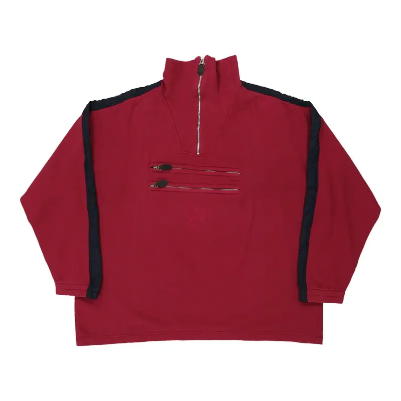 High Spirit 1/4 Zip - 2XL Red Cotton Blend