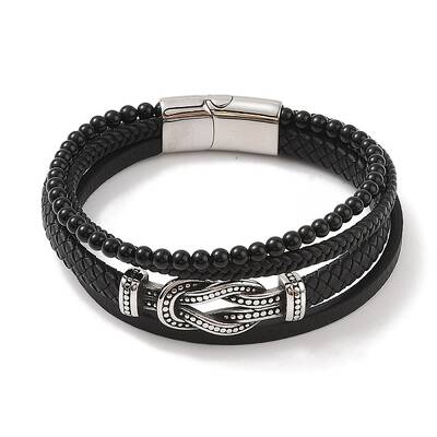 Braided Microfiber Leather Multi-strand Bracelets