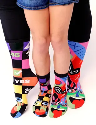 PLANNER & SPONTANEOUS MATCHY MISMATCHY SOCKS SET | 2nd Pair: ADULT LARGE | 1st Pair: KIDS LARGE