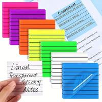 Multicolor Sticky Note, 7 Counts/set Semi-transparent Sticky Note Pads, Note Taking Portable Lined Sticky Memo Pads for Offic...