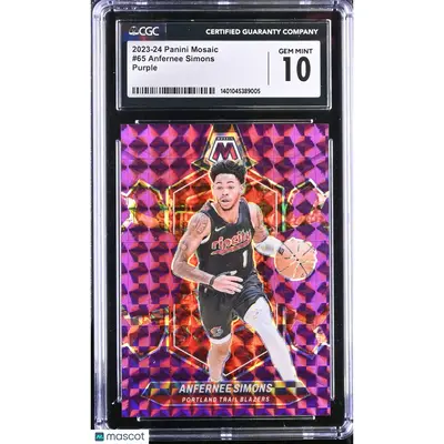 Anfernee Simons CGC 2023 Mosaic #65 Purple 65/99 Basketball 10