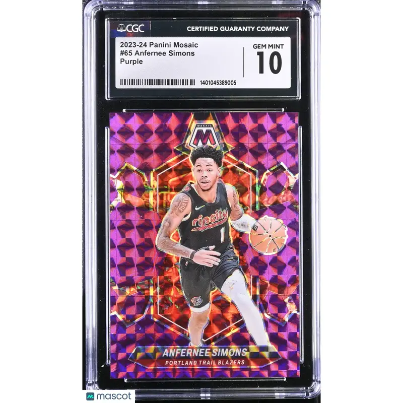 Anfernee Simons CGC 2023 Mosaic #65 Purple 65/99 Basketball 10
