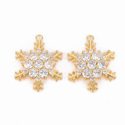 Brass Micro Pave Clear Cubic Zirconia Pendants