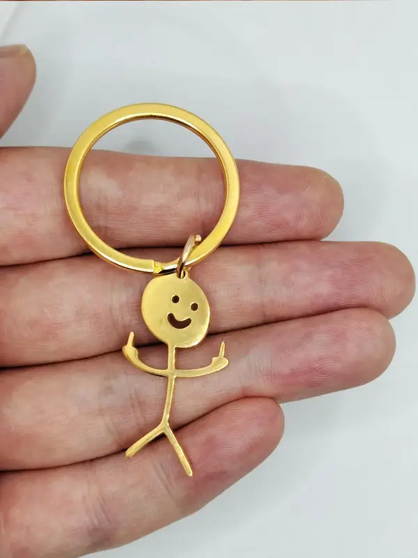 Cartoon Figure Shaped Keychain for Men & Women, Stainless Steel Keychain, Metal Key Chain, Cute Key Ring