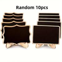 Random Wooden Chalkboard (10pcs), Mini Chalkboard Sign with Easel Stand, Office Accessories Table Number Sign, Food Sign, Mes...