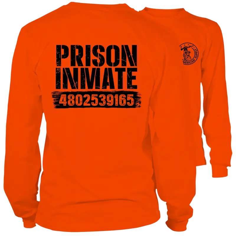 Prison Inmate- Long Sleeve Safety Orange Hi-Vis T-Shirt