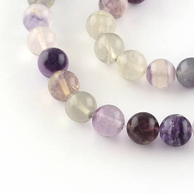 Round Natural Fluorite Beads Strands