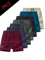 Men's Solid Color Training Shorts, Casual Comfy Breathable Gym Shorts for Daily Outdoor Wear, Men's Bottoms for Summer, Worko...