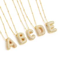 YSTT Fashion Alphabet Detail Pendant Necklace for Women & Girls, cubic zirconia Decor Necklace for Party, Daily Clothing Deco...