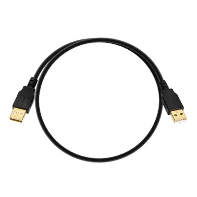 5441 Monoprice USB-A to USB-A 2.0 Cable 28/24AWG Gold Plated Black 1.5ft