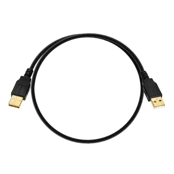 5441 Monoprice USB-A to USB-A 2.0 Cable 28/24AWG Gold Plated Black 1.5ft