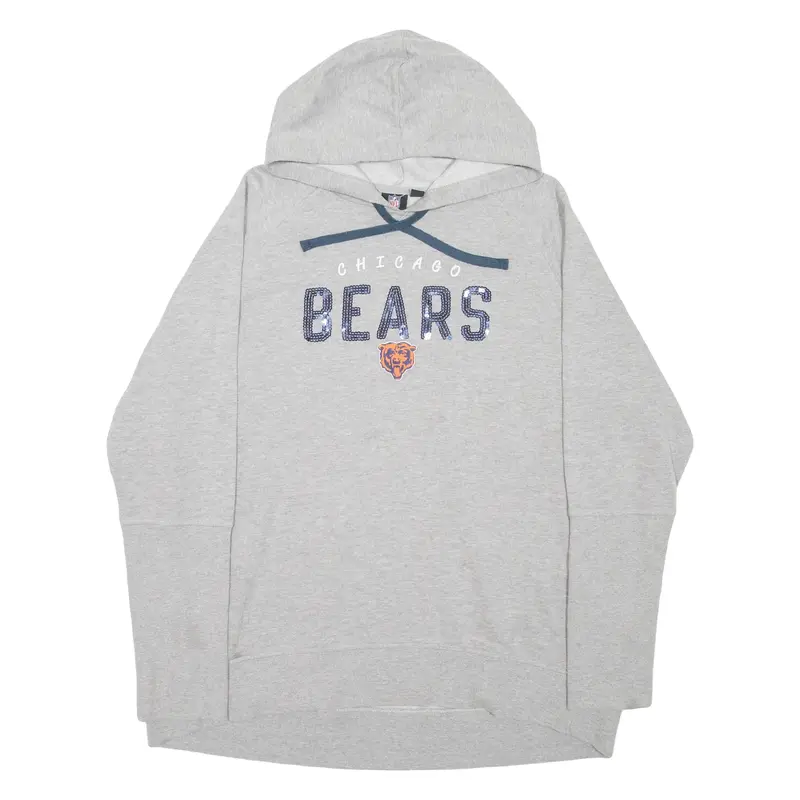 NFL Chicago Bears Mens Grey Hoodie USA 2XL