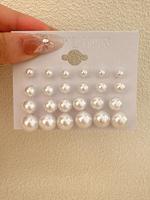 Women's Cute Faux Pearl Decor White Stud Earrings, Pretty Studs, Fine Studs, Elegant Minimalist Stud Earrings for Women & Gir...