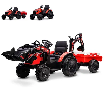 Garvee Ride P Series 3-in-1 Ride-On Tractor, 24V Electric, Excavator & Bulldozer, Remote Control, LED, Music, USB/Bluetooth m...
