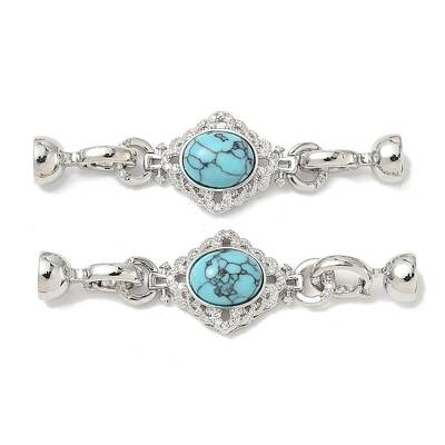 Brass Micro Pave Clear Cubic Zirconia Fold Over Clasps