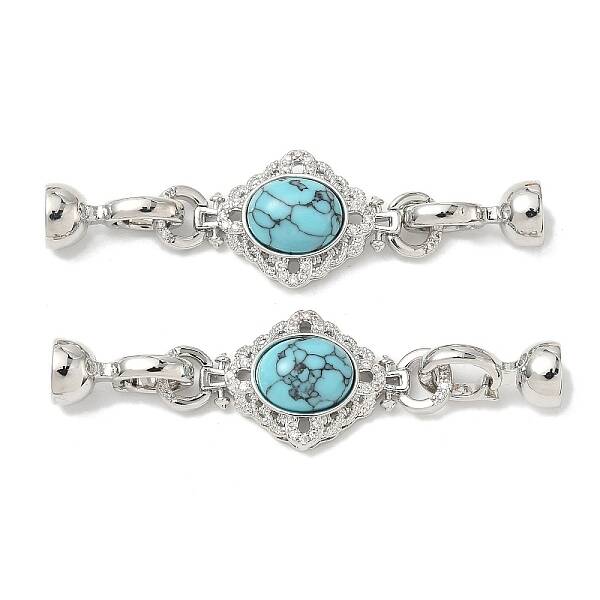 Brass Micro Pave Clear Cubic Zirconia Fold Over Clasps