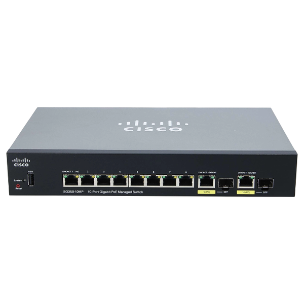 SG350-10MP-K9-JP Cisco SG350-10MP Ethernet Switch - 10 Ports - Manageable - Gigabit Ethernet - 10/100/1000Base-T, 1000Base-X ...