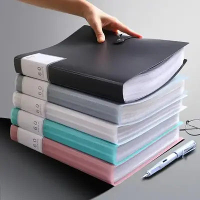 A4 Folder with 60 Pockets for Exam Papers and A4 Documents, High Transparency and Waterproof PP Material, Ideal for Home Scho...