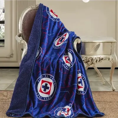 Azul Sherpa Lined Throw Blanket new  sherpa