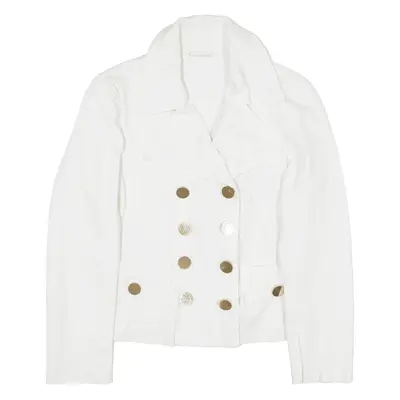 MAX MARA Double Breasted Blazer Jacket White Womens UK 8