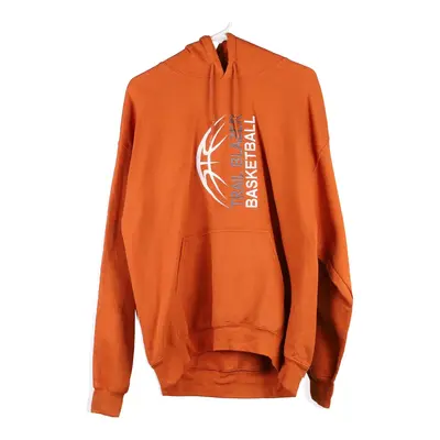 Trail Blazer Basketball Gildan Graphic Hoodie - Large Orange Cotton