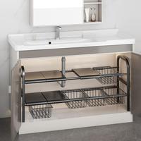 Kitchen Under Sink Organizer, 1 Set Expandable Organizer Cabinet Shelf Organizer, Kitchen Rack, Storage Rack with Removable B...