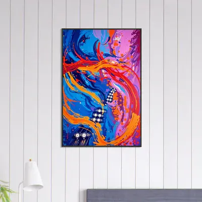 Rhapsody in Swirls - Framed Abstract Music Art